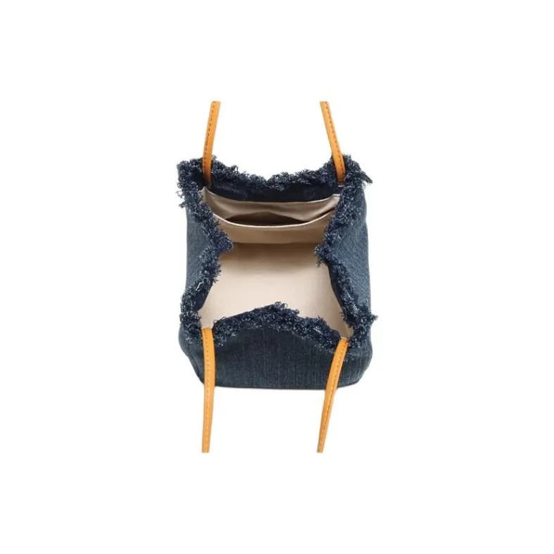 DEERE JACK Denim Bucket Bag Handbag Trumpets Women's Dark Blue-5