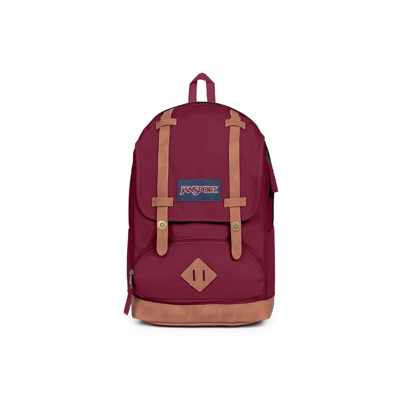 JanSport Artificial Leather Backpack Unisex Reddish Brown-0