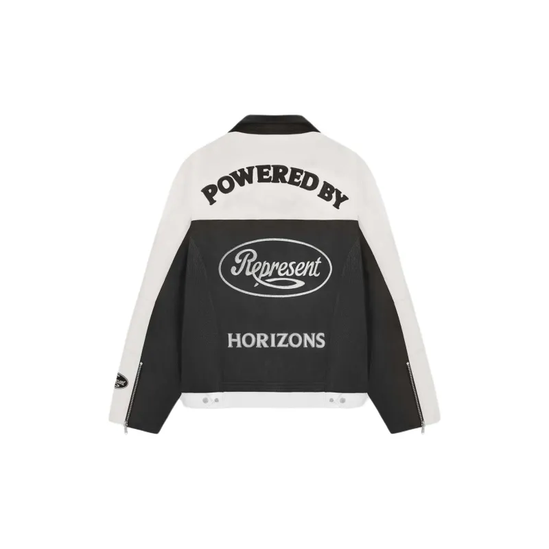 REPRESENT Leather Jacket Men's Black White-1