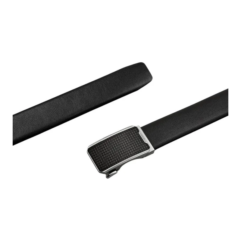 Thereble Business Elegant Alloy Buckle Top Grain Cow Leather Belts Men's Black-3