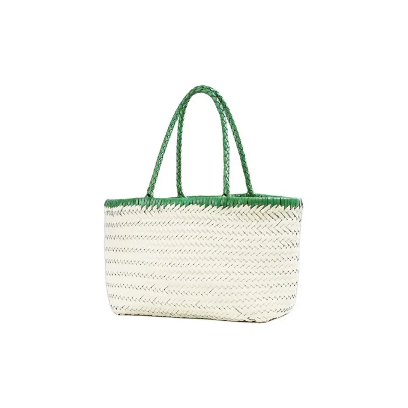 DEERE JACK Cow Leather Tote Bag, Shopping Bag, Handbag Tubas Women's White-1