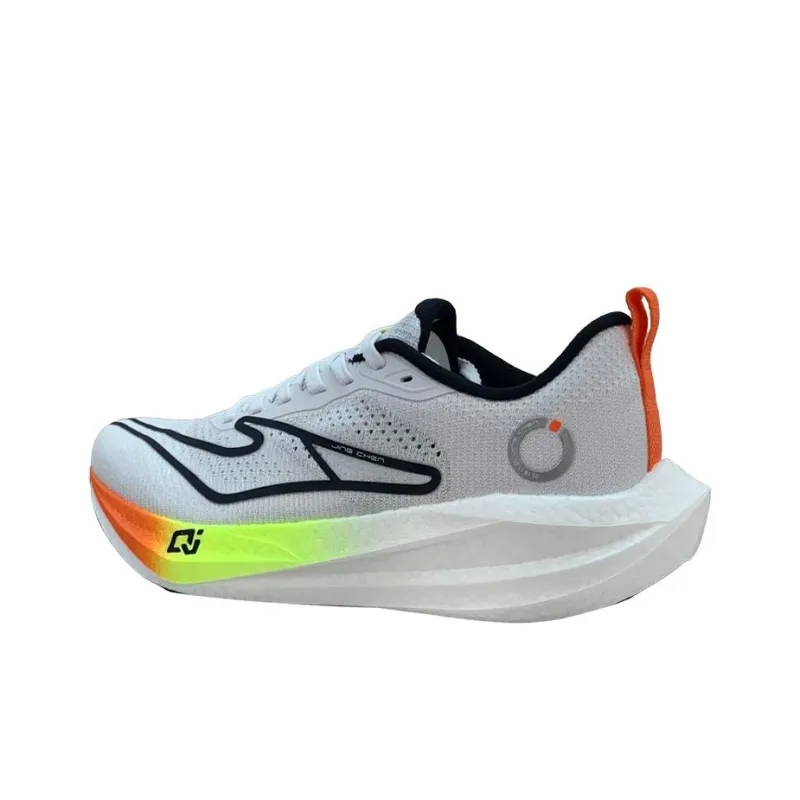 Erke Cushioning Wear Resistant Low Top Sprint Long Distance Running Training Marathon Running Shoes Men's White Black-3