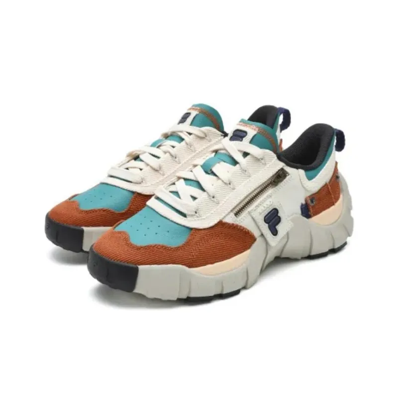 FILA FUSION BONE DX Spine Shoes Anti Slip Wear Resistant Low Top Casual Shoes Men's White Brown-1