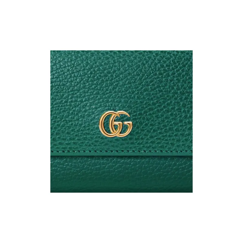 GUCCI GG Marmont Leather Wallet Women's Green-4
