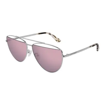 McQ Alexander McQueen Metal Aviator Sunglasses Unisex Silver