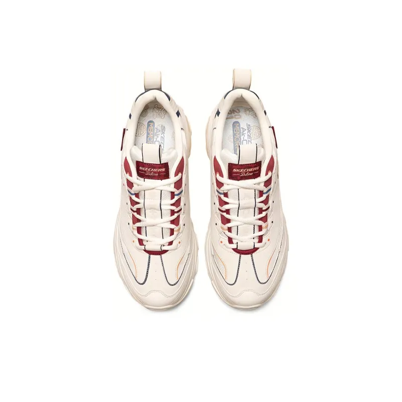 Skechers D Lites Low Top Running Shoes Beige/Red-4