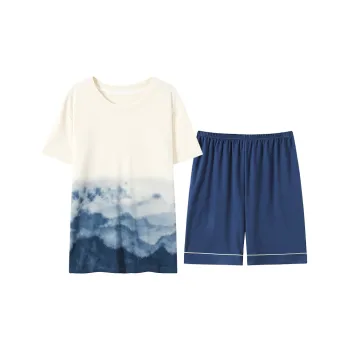 Close-fitting Areas Pajama Set Men's