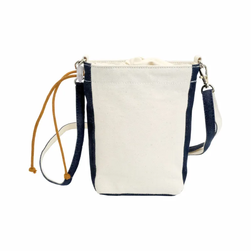 Hello Marche Canvas Canvas Bag Cell Phone Pouch Crossbody Bag Unisex Denim Navy Blue-2