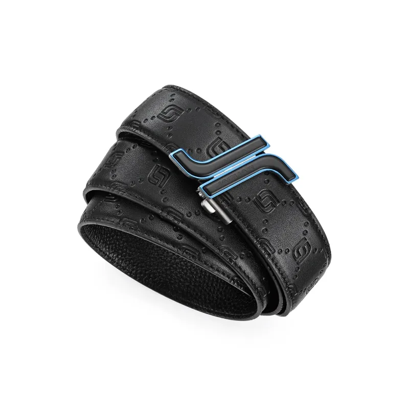 JAGUAR Casual Business Automatic Buckle Cow Leather Leather Belts Men's Black Width 3.4cm-5