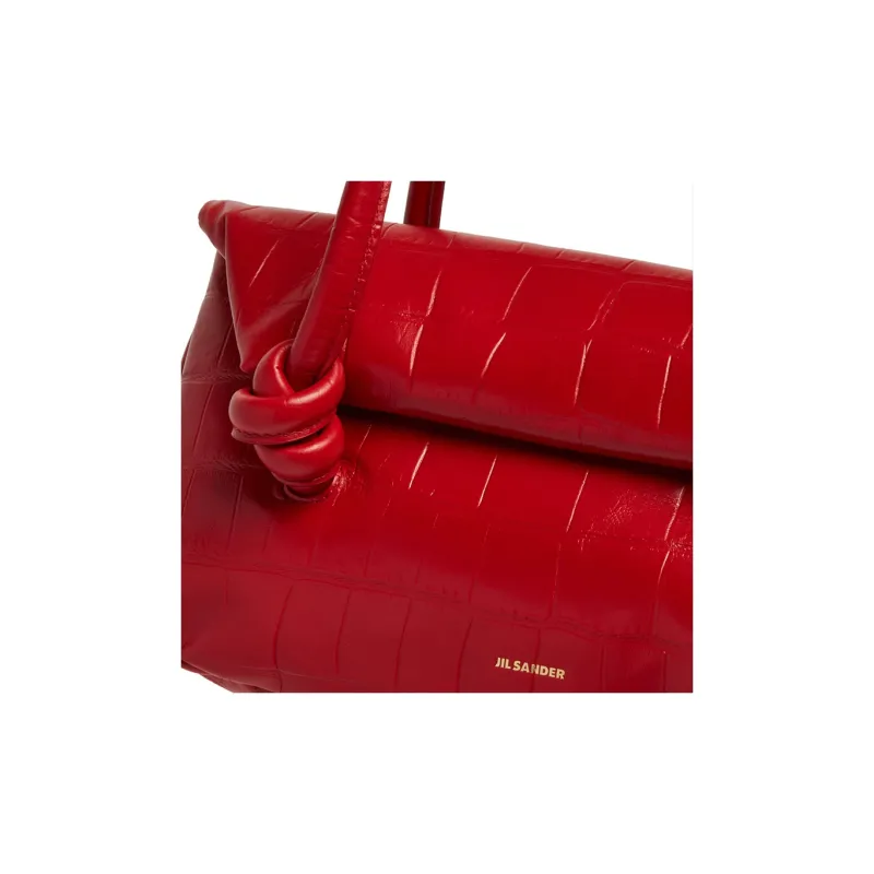 JIL SANDER Calfskin One Shoulder Handbag Trumpets Women's Red-4