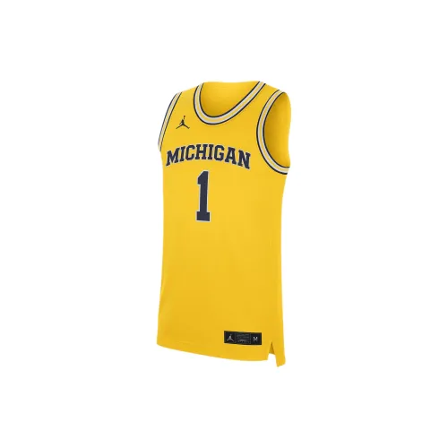 Jordan College Replica Michigan Basketball Jerseys Men Yellow