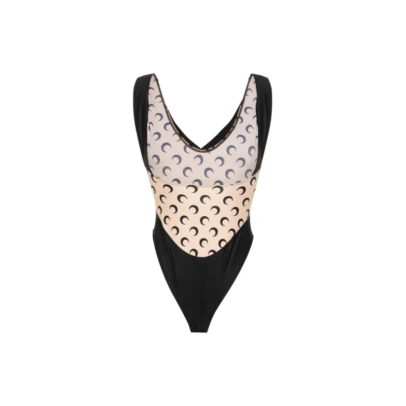 Marine Serre V-Neck One-Piece Swimsuit-1