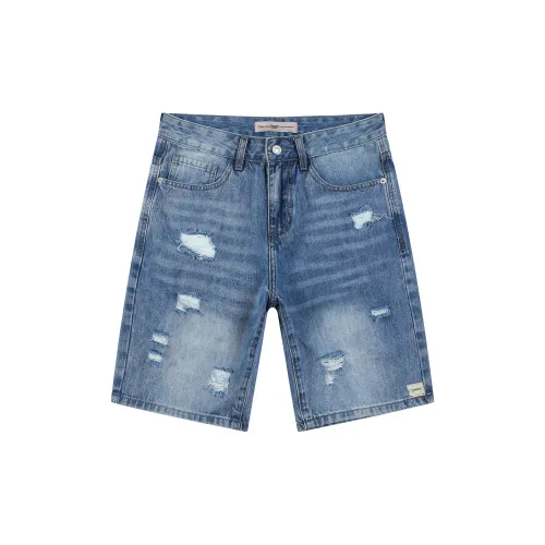 Tonlion Denim Shorts Men Light Blue