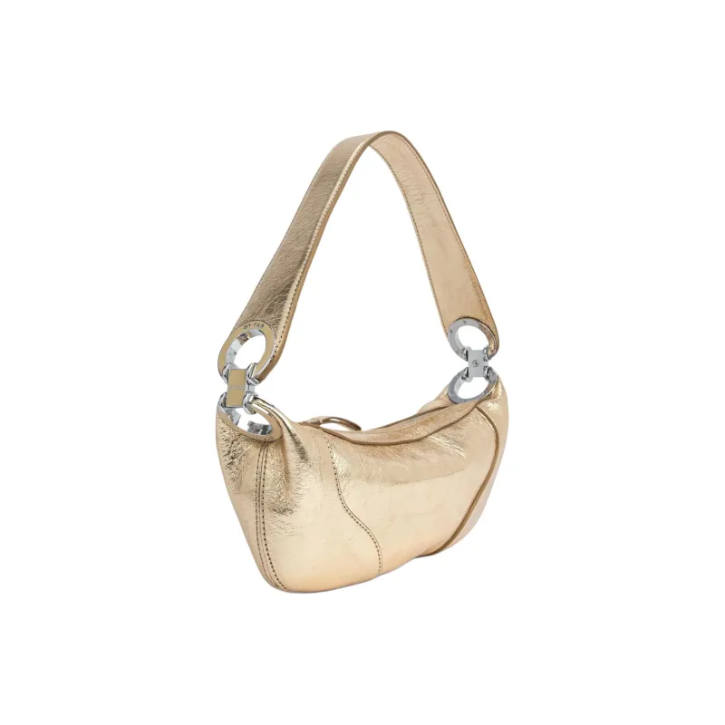 By Far Amira Lambskin Handbag Shoulder Bag Unisex Gold-1