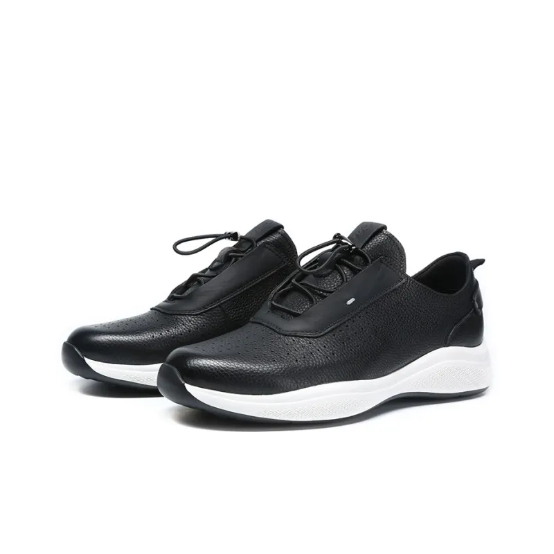 Satchi Cushioned Wear Resistant Lightweight Breathable Slip Resistant Low Top Casual Shoes Men's Black 4CM-2