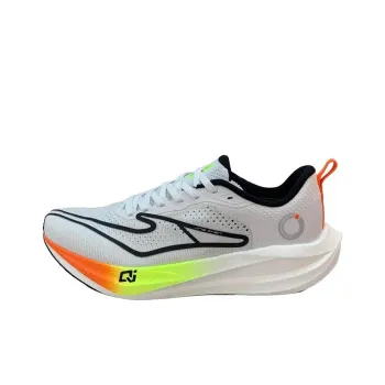 Erke Cushioning Wear Resistant Low Top Sprint Long Distance Running Training Marathon Running Shoes Men's White Black