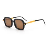 MASKEN12 Black Gold Tea Brown Sunglasses