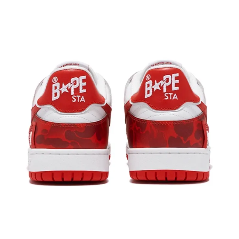 A BATHING APE SK8 STA Low Top Skateboard Shoes Women's Red Anniversary-3