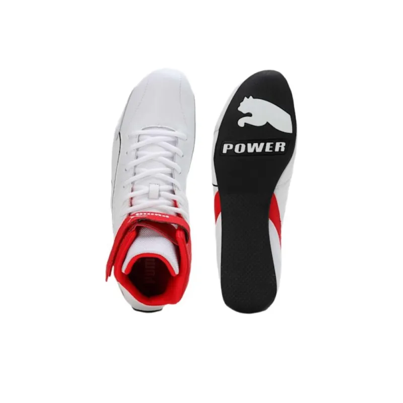 PUMA Scuderia Ferrari Slip Resistant Abrasion Resistant Shock Absorbers High Top Running Shoes Unisex Red White-3