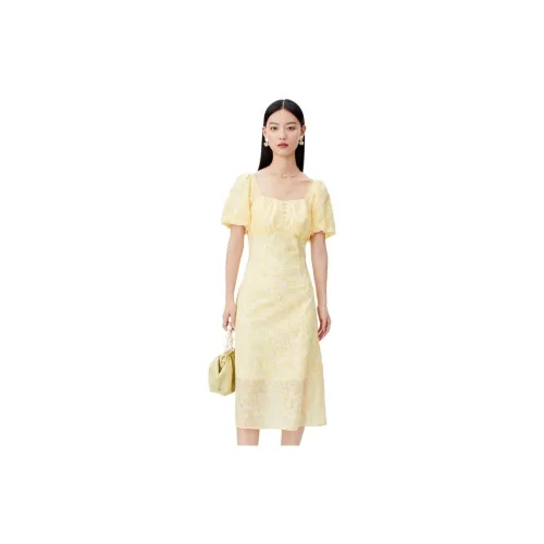 DESIGNICE Short-Sleeved Dresses Women's Jasmine Yellow