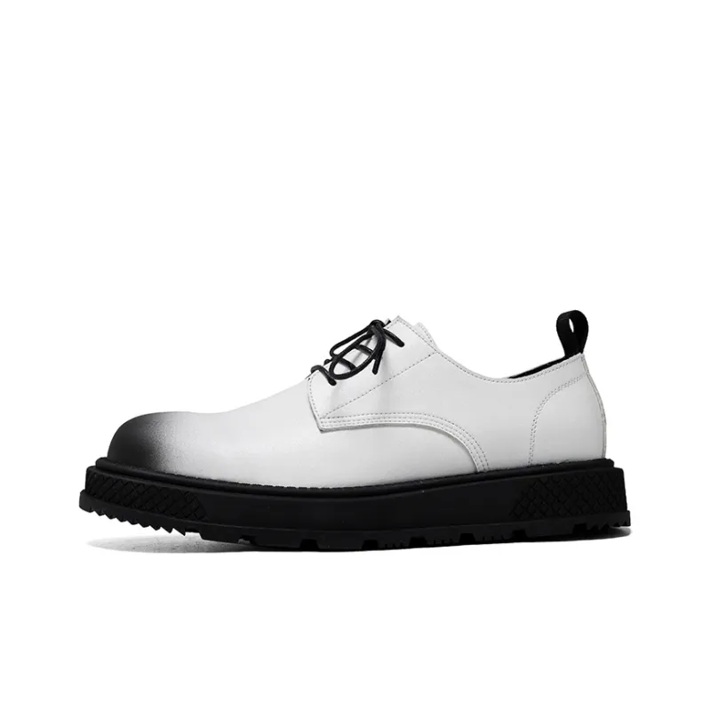 Romon Men's Casual Shoes Men Mid Top Black, White, Brown-5