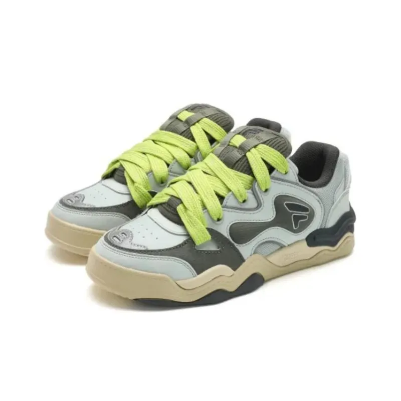 FILA FUSION Lightweight Height Increasing Low Top Skateboard Shoes Women's Green-2