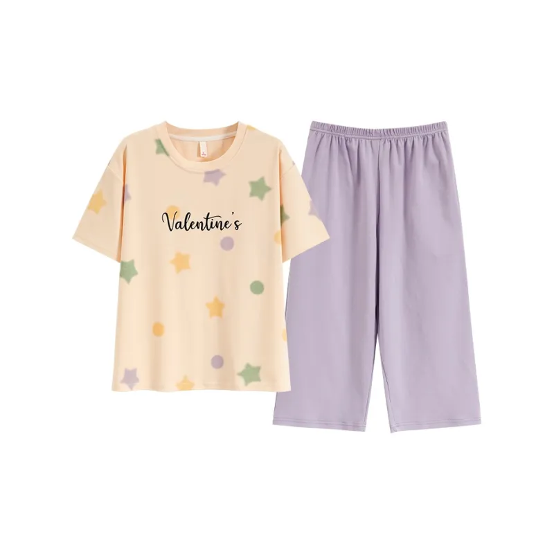 Pretty Lady Pajama Set Women's Apricot-0