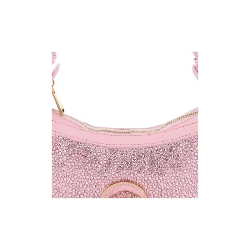 VERSACE Repeat Series Viscose Hobo Bag Handbag Mini Women's Pink-4