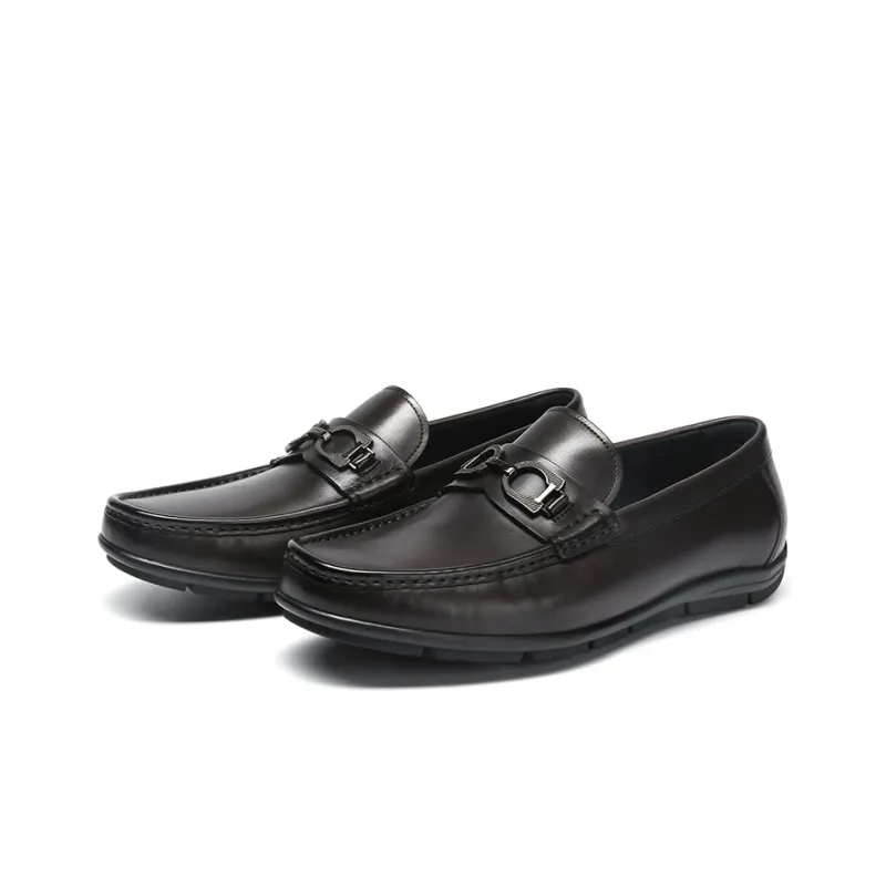 Satchi British Style Loafers Low Top Men's Brown 1.5cm-2