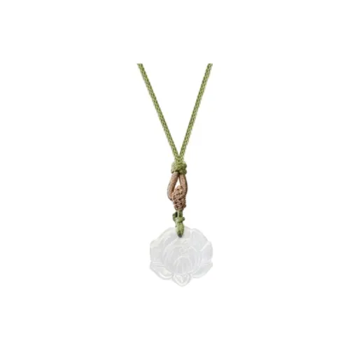 Old Qingyun Silver Building Jade Necklaces Women's