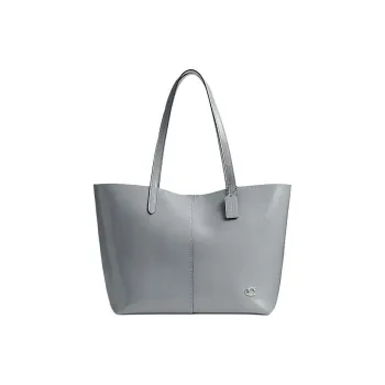 COACH Cow Leather One Shoulder Handbags Large Size Women's Gray Blue