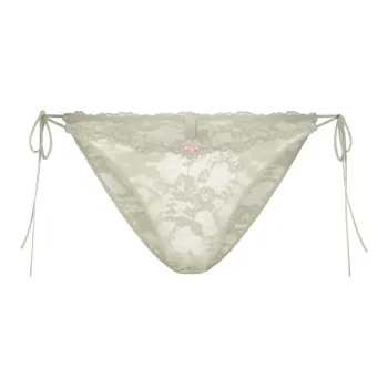 SKIMS STRETCH LACE TIE SIDE BIKINI Underpants Women's 1 Pack TALC/Talc