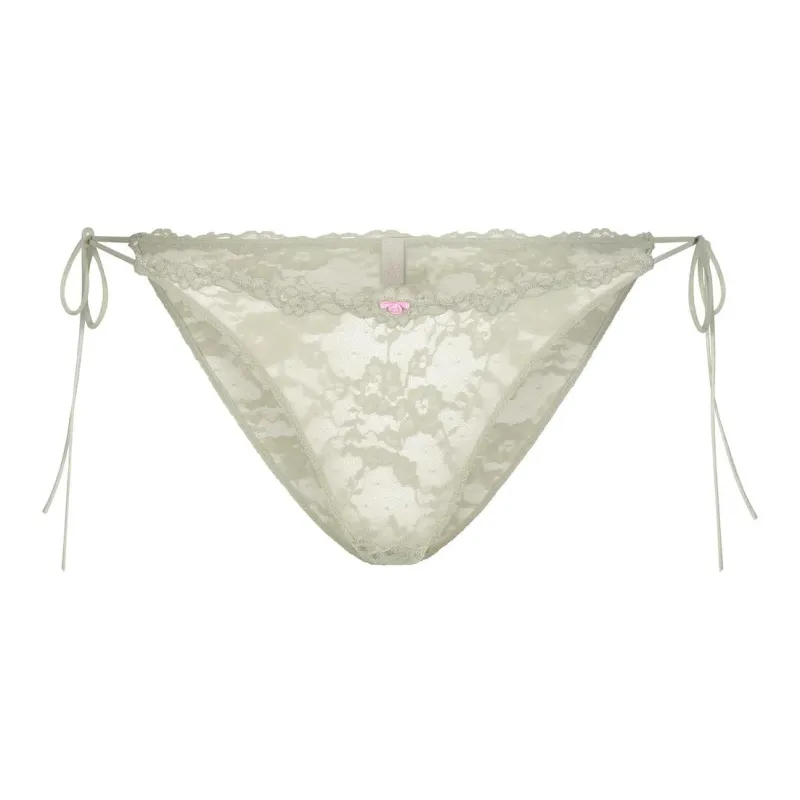 SKIMS STRETCH LACE TIE SIDE BIKINI Underpants Women's 1 Pack TALC/Talc-0