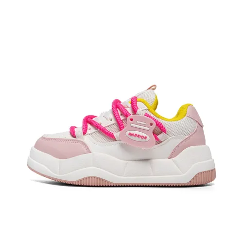 Warrior Height Enhancing Wear Resistant Lightweight Breathable Low Top Skateboard Shoes Women's Beige Pink