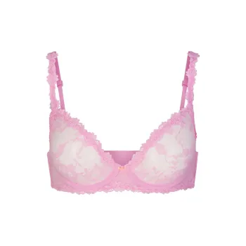 SKIMS STRETCH LACE UNLINED DEMI BRA Bra Women's 1 Pack Cotton Candy/Cotton Sugar