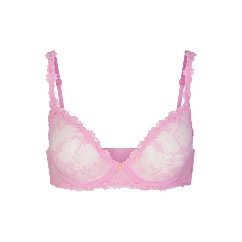 SKIMS STRETCH LACE UNLINED DEMI BRA Bra Women's 1 Pack Cotton Candy/Cotton Sugar-0