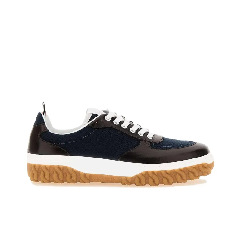 THOM BROWNE Letterman Panelled Lace Up Sneakers-1
