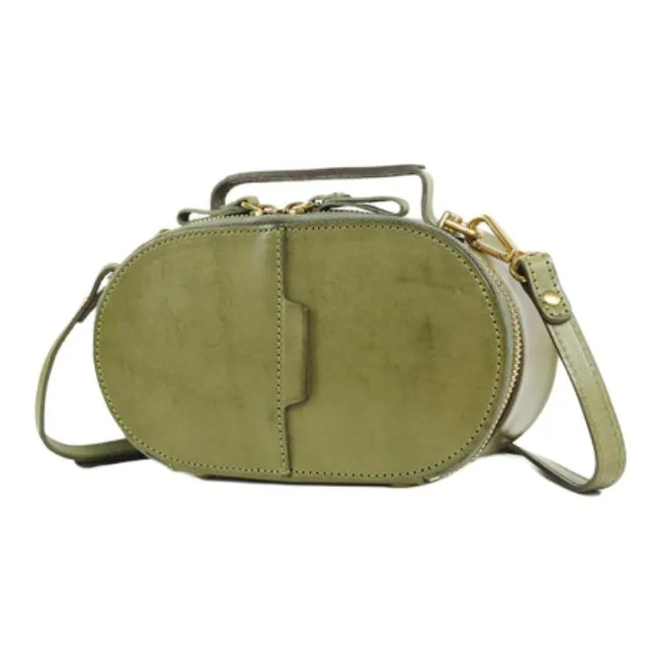 DEERE JACK Cow Leather X Crossbody Bag, Shoulder Bag Trumpets Women's Army Green-1