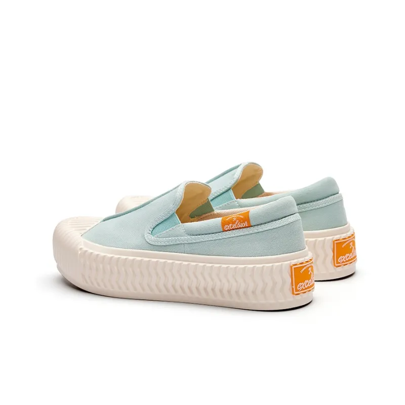 Excelsior Canvas Shoes Unisex Low Top Malta Blue/Brunswick Green/Snowflake Stone White-7