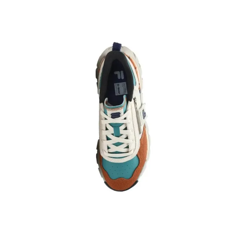 FILA FUSION BONE DX Spine Shoes Anti Slip Wear Resistant Low Top Casual Shoes Men's White Brown-3