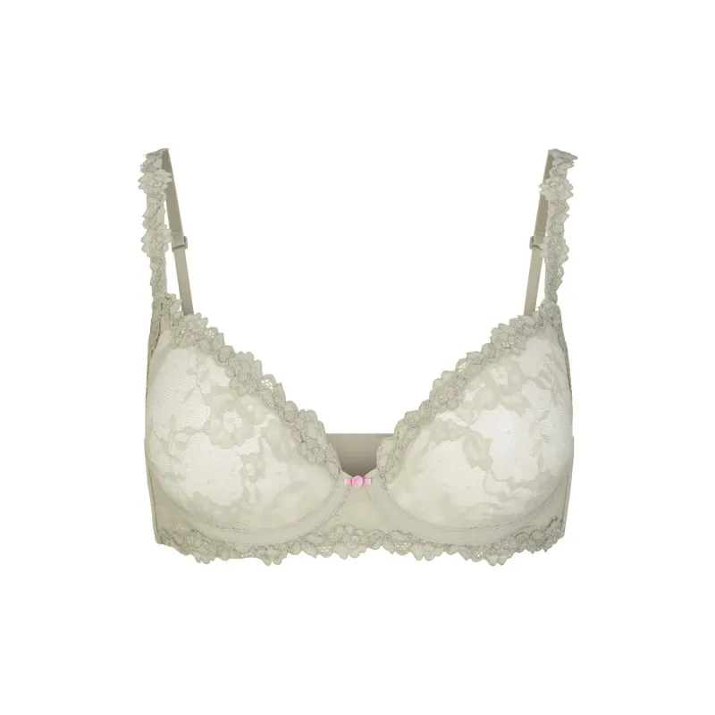 SKIMS STRETCH LACE UNLINED DEMI BRA Bra Women's 1 Pack TALC/Talc-0