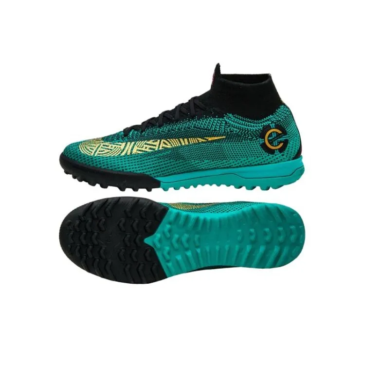 Nike Mercurial Superfly 6 TF Turf Slip Resistant And Breathable Soccer Shoes Men's Black Green-4