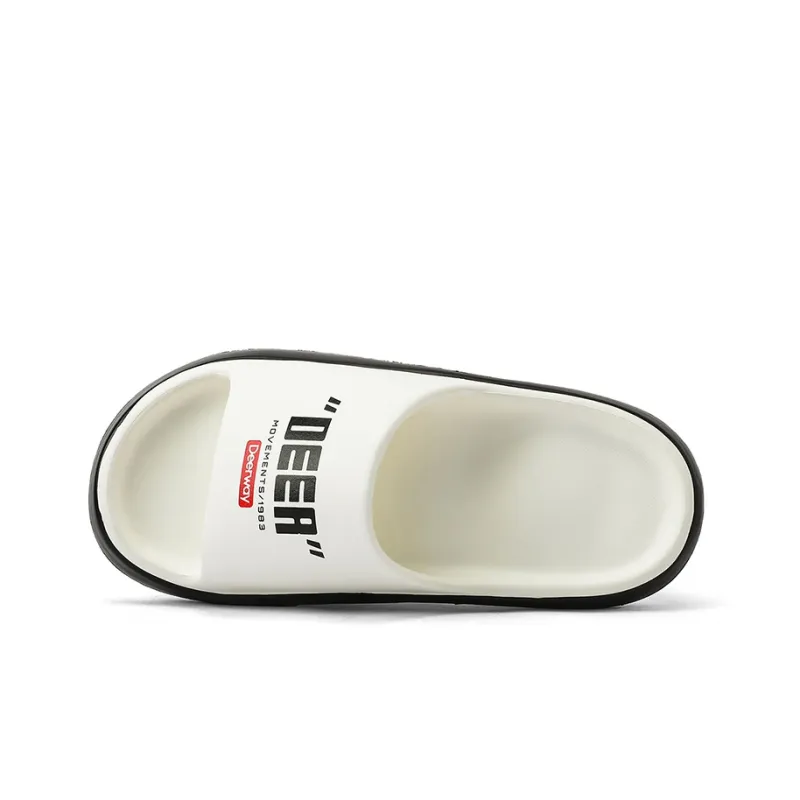 DEERWAY Slide Slippers Men Khaki Orange/Black/White-23