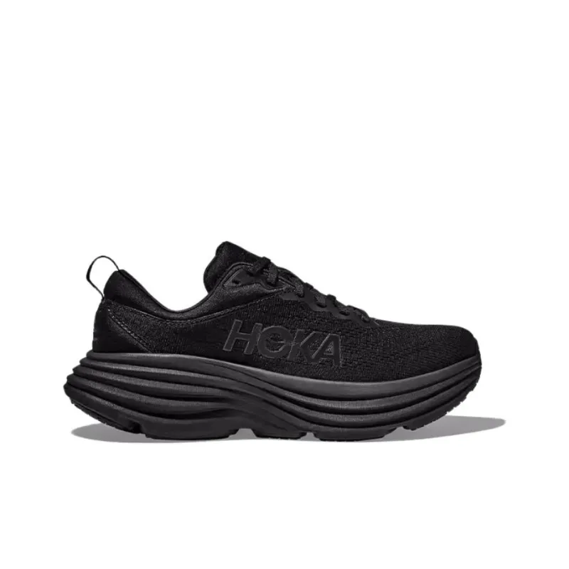HOKA ONE ONE Bondi 8 Cushioned Slip Resistant Breathable Low Top Marathon Running Shoes Women's Black-1