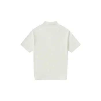 A.B.X Side Slit Open Lapel Loose Fit Short Sleeved Polo Shirt Men's