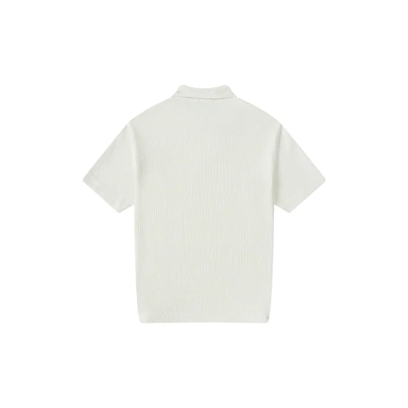 A.B.X Side Split Lapel Loose Fit Short Sleeved Polo Shirt Men's-0