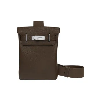 HERMES Hac A Dos Togo Calfskin Crossbody Bag Shoulder Bag Small Size Unisex 4C Ecorce Bark Color