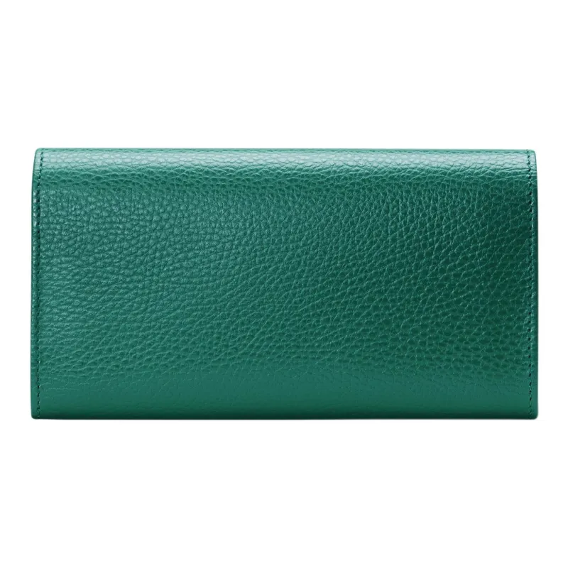 GUCCI GG Marmont Leather Wallet Women's Green-2