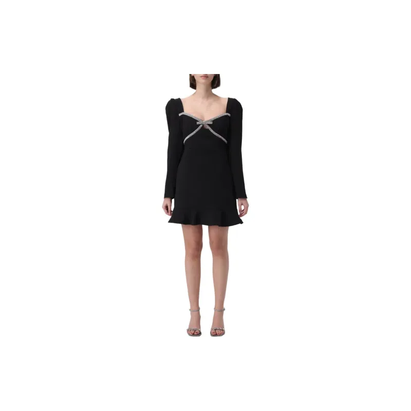 Self portrait Bow Detailed Long Sleeved Mini Dress-1