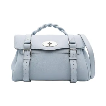 Mulberry Alexa Calfskin Shoulder Bag, Crossbody Bag, Handbag Women's Light Blue